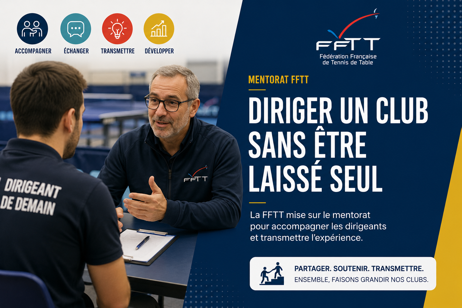 Bénévoles dirigeants : la FFTT veut rompre l’isolement dans les clubs